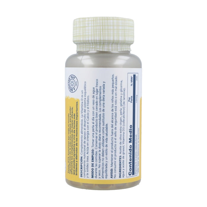 Solaray Vitamina D3 400 UI 120 perlas Solaray Vitamina D3 400 UI 120 perlas