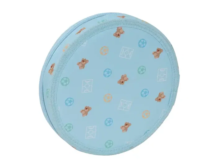 SAFTA Plumier Escolar Redondo 18 Piezas Real Madrid Azul, Una Cremallera, 210x35 mm