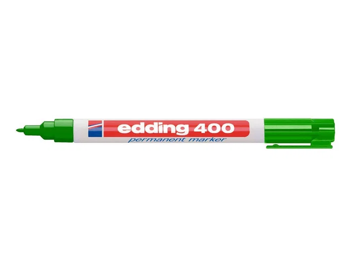 Edding Rotulador Permanente 400 Marcador Verde Punta Redonda 1 mm Recargable