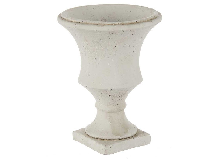 Macetero Copa Cemento Pequeño Blanco Roto Ibergarden 15 cm x 19.5 cm x 15 cm (Set de 12)