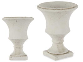 Macetero Copa Cemento Pequeño Blanco Roto Ibergarden 15 cm x 19.5 cm x 15 cm (Set de 12)