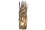DKD Home Decor Lámpara Sobremesa Cottage Marrón Madera Paulownia 20 x 75 x 20 cm