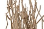 DKD Home Decor Lámpara Sobremesa Cottage Marrón Madera Paulownia 20 x 75 x 20 cm