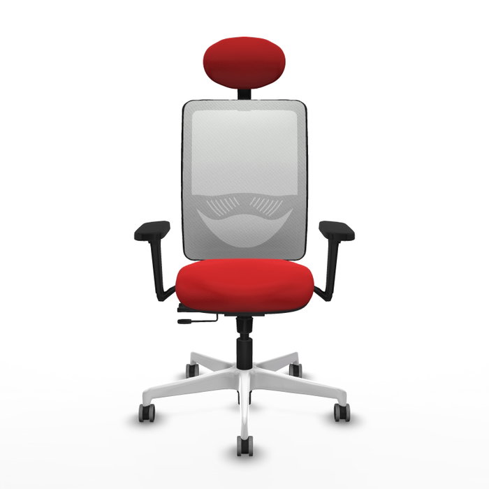 PIQUERAS Y CRESPO Silla de oficina Zulema con Mecanismo Sincro/Traslack Rojo y Blanco