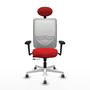 PIQUERAS Y CRESPO Silla de oficina Zulema con Mecanismo Sincro/Traslack Rojo y Blanco