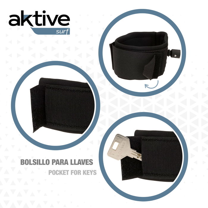 Aktive Surf Leash de paddle surf espiral negro
