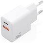 Aisens Cargador GaN 20W USB-C y USB-A Blanco A110-1025
