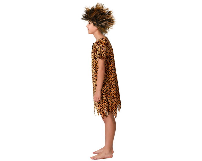 Cavernícola Disfraz Cavernícola Niño 3-4 Años, Hombre, Temática Prehistóricos para Fiesta de Carnaval, Marrón, Polyester