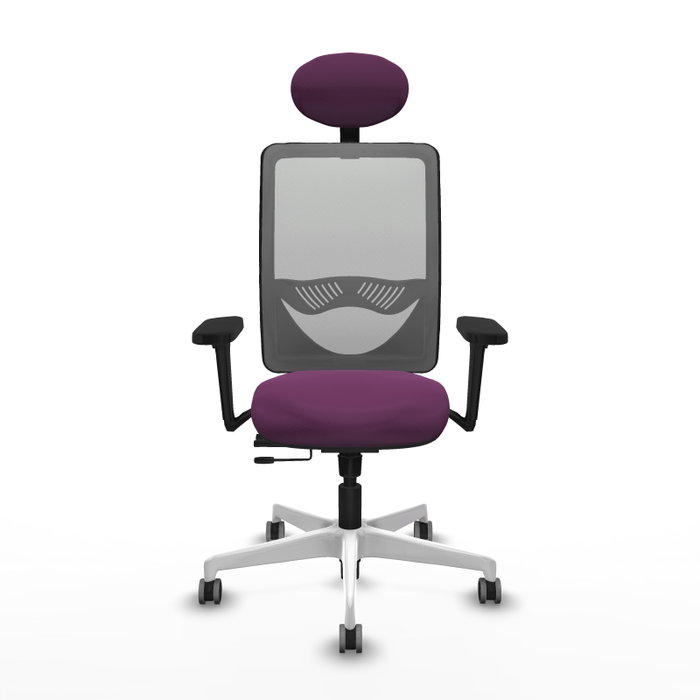 PIQUERAS Y CRESPO Silla de oficina Zulema con mecanismo Sincro/Traslack, Morado y Gris