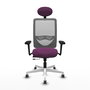 PIQUERAS Y CRESPO Silla de oficina Zulema con mecanismo Sincro/Traslack, Morado y Gris