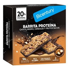 BICENTURY Barrita de Cereal Hp con Chocolate y Almendra - Pack de 3 Unidades