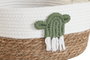 DKD Home Decor Set de 3 Cestas de Fibra y Algodón 30x30x15 cm - Blanco, Verde y Natural