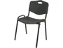 Piqueras y Crespo Silla Apilable 810x480mmx420 mm Negra Estructura Metal Asiento Respaldo PVC Ergonomica