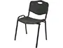 Piqueras y Crespo Silla Apilable 810x480mmx420 mm Negra Estructura Metal Asiento Respaldo PVC Ergonomica