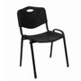 Piqueras y crespo Silla apilable ergonómica con asiento y respaldo de PVC en negro