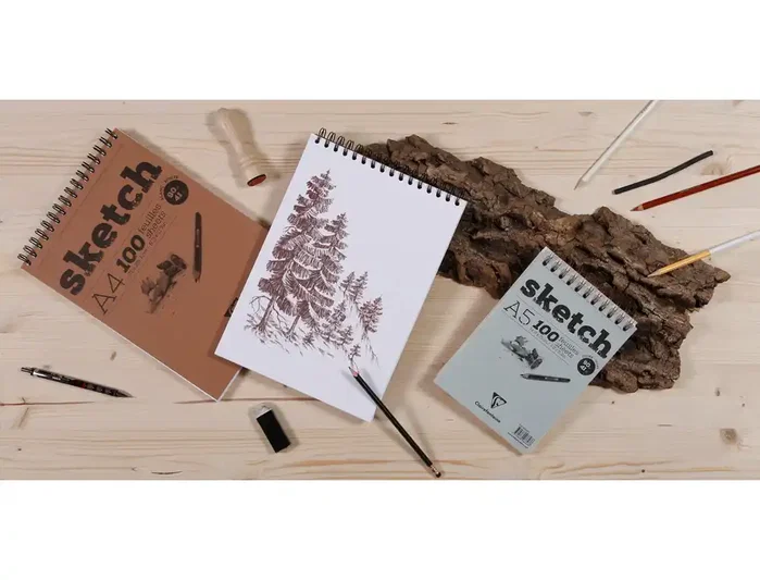 Clairefontaine Bloc de dibujo espiral croquis Din A5 microperforado 100 hojas blancas 90 g