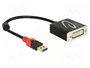 DeLOCK Adaptador USB 3.0 Tipo-A a DVI-I 62737, Negro