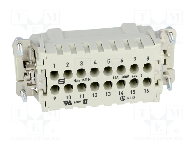 HARTING Han E® Conector Macho 16 Pos. M Insert Crimp