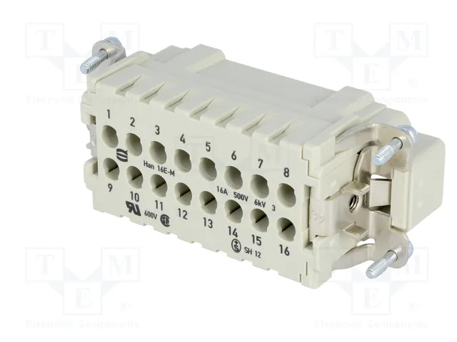 HARTING Han E® Conector Macho 16 Pos. M Insert Crimp