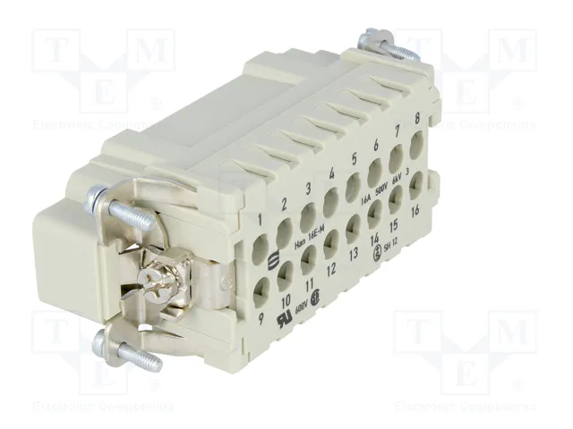 HARTING Han E® Conector Macho 16 Pos. M Insert Crimp