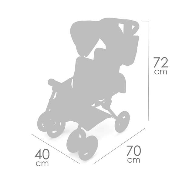 Decuevas Silla Gemelar Plegable Verona para Muñecas de hasta 52 cm, 40x70x72 cm