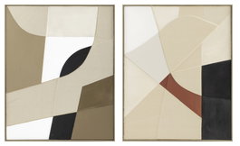 DKD Home Decor Cuadro Yute PS Abstracto Surtido de 2 Unidades