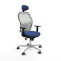 PIQUERAS Y CRESPO Silla de oficina Jorquera con mecanismo Sincro, Azul marino y Blanco