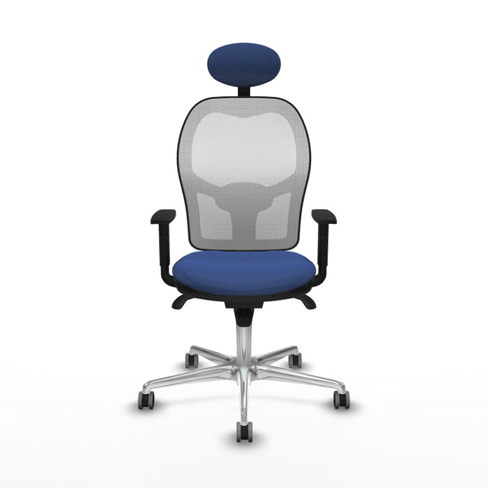PIQUERAS Y CRESPO Silla de oficina Jorquera con mecanismo Sincro, Azul marino y Blanco