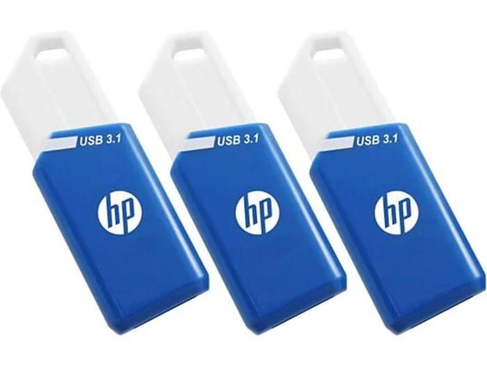 HP x755w Pack de 3 Memorias USB 128 GB Azul, Blanco