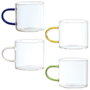 Home Deco Factory Juego de 4 Tazas Espresso de Colores con Soporte