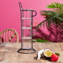 Home Deco Factory Juego de 4 Tazas Espresso de Colores con Soporte