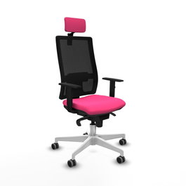 PIQUERAS Y CRESPO Silla de oficina Horna Rosa y Negro con mecanismo Sincro