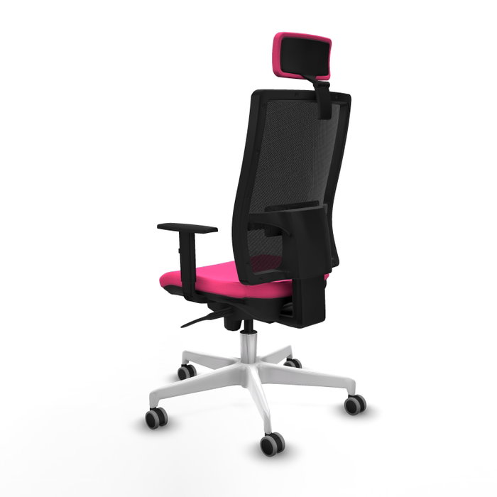 PIQUERAS Y CRESPO Silla de oficina Horna Rosa y Negro con mecanismo Sincro