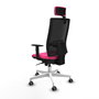 PIQUERAS Y CRESPO Silla de oficina Horna Rosa y Negro con mecanismo Sincro