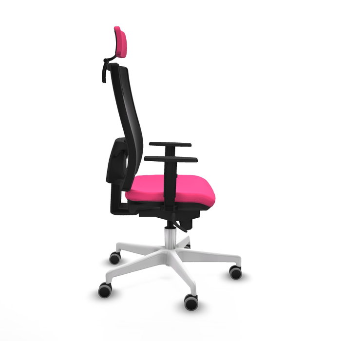 PIQUERAS Y CRESPO Silla de oficina Horna Rosa y Negro con mecanismo Sincro