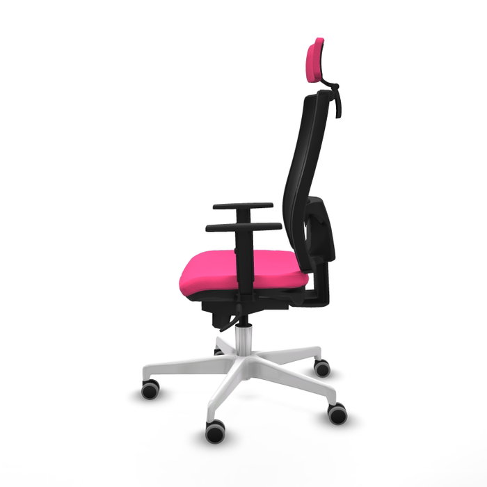 PIQUERAS Y CRESPO Silla de oficina Horna Rosa y Negro con mecanismo Sincro