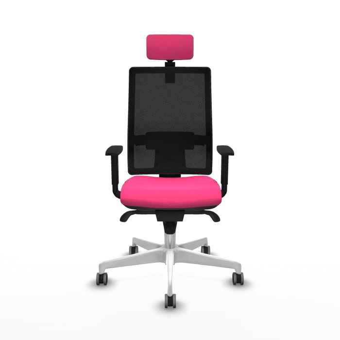 PIQUERAS Y CRESPO Silla de oficina Horna Rosa y Negro con mecanismo Sincro
