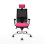 PIQUERAS Y CRESPO Silla de oficina Horna Rosa y Negro con mecanismo Sincro