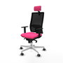 PIQUERAS Y CRESPO Silla de oficina Horna Rosa y Negro con mecanismo Sincro