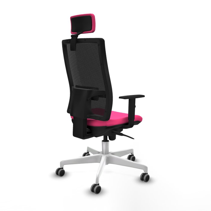 PIQUERAS Y CRESPO Silla de oficina Horna Rosa y Negro con mecanismo Sincro