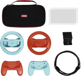 Trust GXT1249 - Kit de accesorios para Nintendo Switch 7 en 1 con funda de transporte, protectores de pantalla, cables USB y cargador