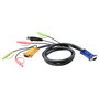 Aten Cable KVM USB con Audio y SPHD 3 en 1 de 1,8 m (2L-5302U)