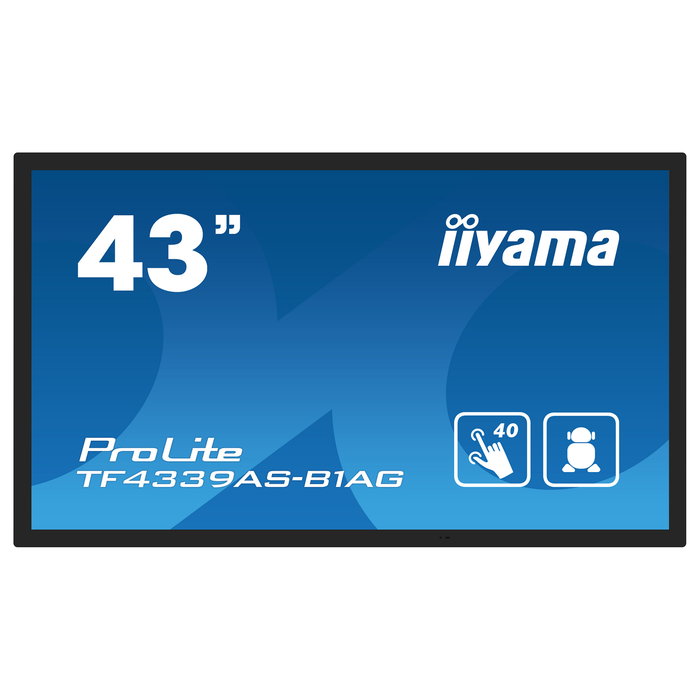 Iiyama TF4339AS-B1AG Monitor Táctil 4K UHD 43" (108 cm) IPS, Android 11, Multi-Touch 40 Puntos, 2xHDMI+DP, USB, IP65, VESA
