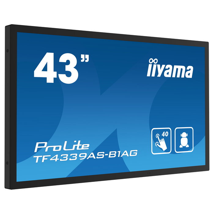 Iiyama TF4339AS-B1AG Monitor Táctil 4K UHD 43" (108 cm) IPS, Android 11, Multi-Touch 40 Puntos, 2xHDMI+DP, USB, IP65, VESA