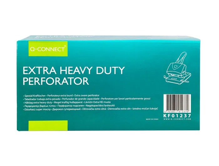 Q-connect Taladrador KF01237 Negro, Capacidad 65 Hojas, Apertura 6,5 mm