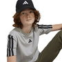 Camiseta de Manga Corta Infantil Adidas 3stripes Negro Gris claro L