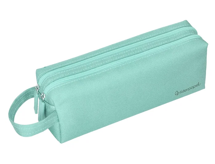 Liderpapel Estuche portatodo Classic rectangular con asa, 2 cremalleras, verde manzana Liderpapel Estuche portatodo Classic rectangular con asa, 2 cremalleras, verde manzana