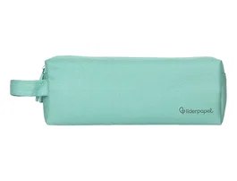 Liderpapel Estuche portatodo Classic rectangular con asa, 2 cremalleras, verde manzana