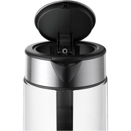 Xiaomi BHR7423EU Tetera Eléctrica de Vidrio de 1.7 Litros y 2200W, Apagado Automático, Indicador de Nivel de Agua, Negro Transparente