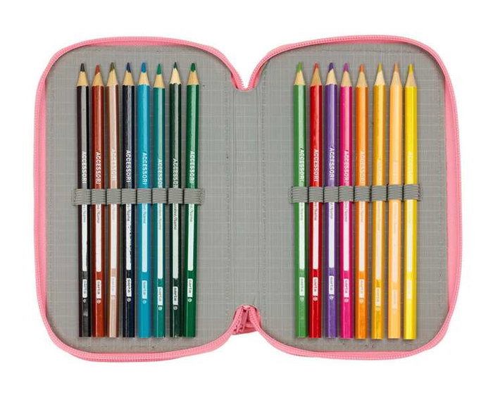 Estuche Escolar con Accesorios Moos Passion Multicolor 12,5 x 19,5 x 5,5 cm 37 Piezas